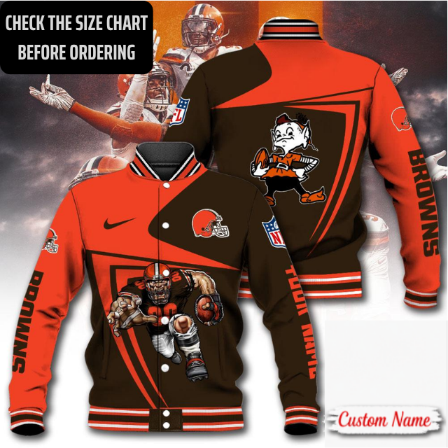 EXCLUSIVE EDITION - NEW CUSTOMIZED NFL29 CLB CLEVELAND BROWNS SATIN VARSITY & BASEBALL JACKET