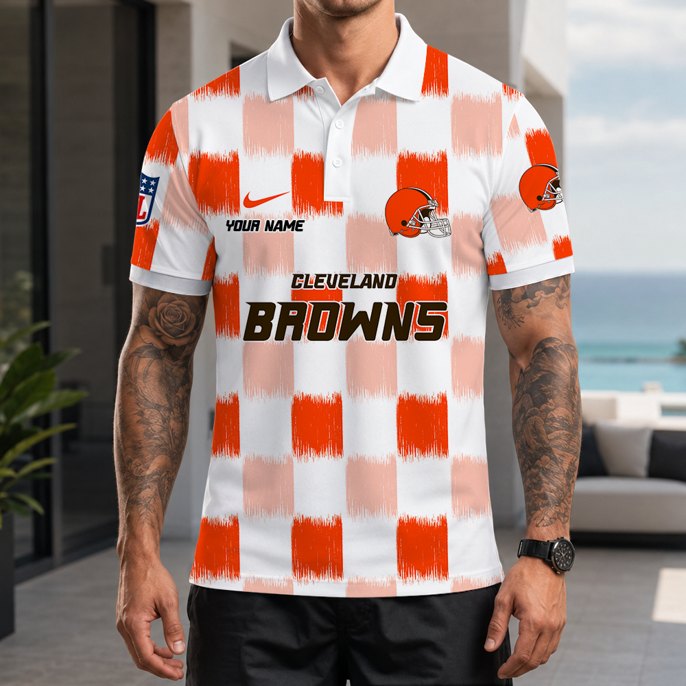 [SPECIAL OFFER] NEW CUSTOMIZED NFL29 CLB CLEVELAND BROWNS POLO SHIRT