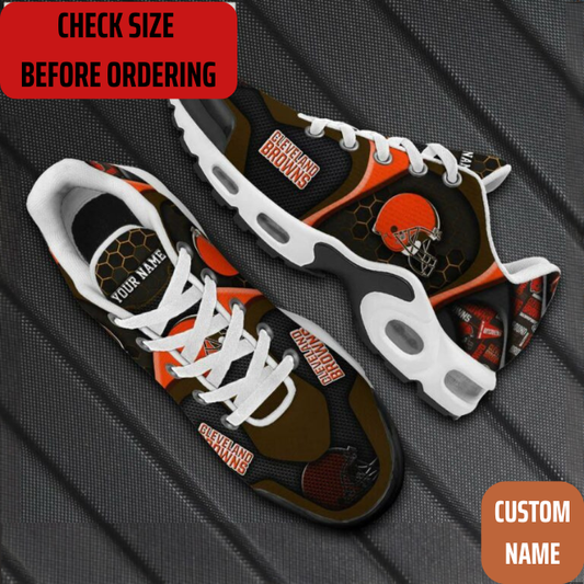 VIRAL EDITION - NEW CUSTOMIZED NFL29 CLB CLEVELAND BROWNS AIR MAX PLUS SNEAKERS