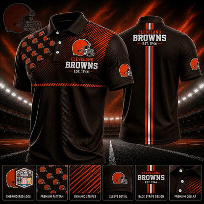 VIRAL EDITION - NEW CUSTOMIZED NFL29 CLB CLEVELAND BROWNS POLO SHIRT, ZIP POLO SHIRT & T-SHIRTS