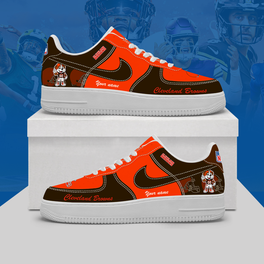 [SPECIAL OFFER] NEW CUSTOMIZED NFL29 CLB CLEVELAND BROWNS AF1 SHOES