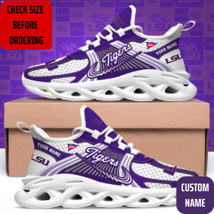 VIRAL EDITION - NEW CUSTOMIZED NCAA FBS29 LST LSU TIGERS CLUNKY SNEAKERS