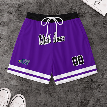 LIMITED EDITION - NEW CUSTOMIZED NBA29 UJZ UTAH JAZZ SHORT PANTS