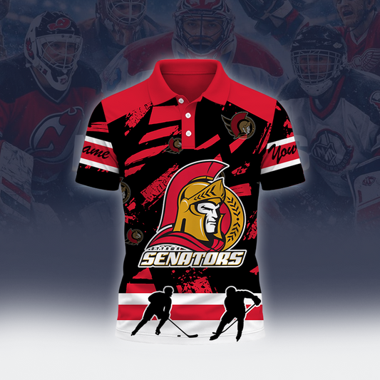 [SUPER SALE] NEW CUSTOMIZED NHL29 OSN OTTAWA SENATORS POLO SHIRT