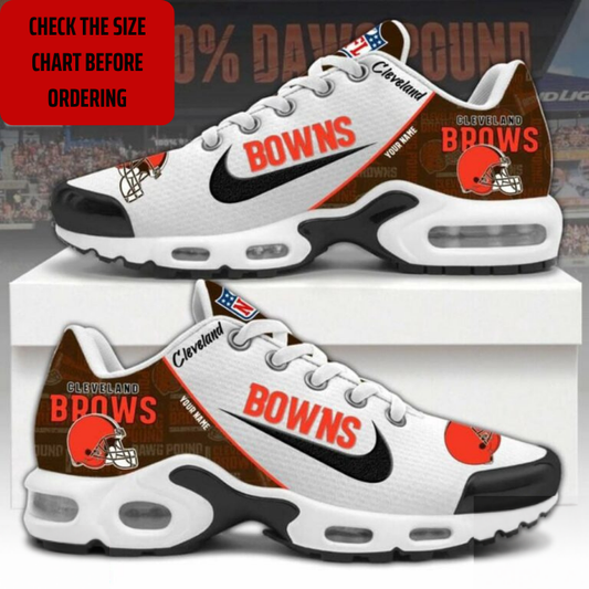 ELITE EDITION - NEW CUSTOMIZED NFL29 CLB CLEVELAND BROWNS AIR MAX PLUS SNEAKERS
