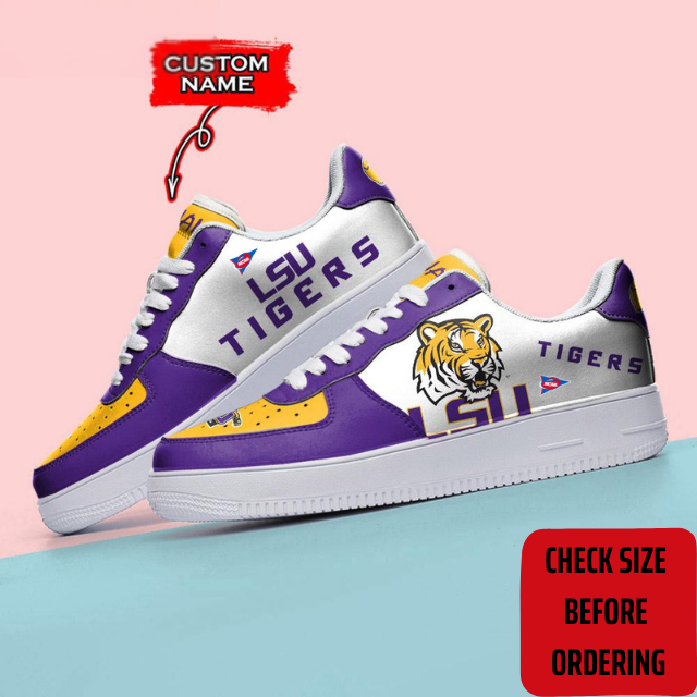 ELITE EDITION - NEW CUSTOMIZED NCAA FBS29 LST LSU TIGERS AF1 SHOES