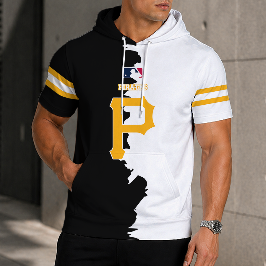 LIMITED EDITION - NEW CUSTOMIZED MLB29 PHP PITTSBURGH PIRATES SHORT SLEEVE HOODIE