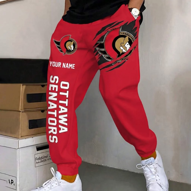 ELITE EDITION - NEW CUSTOMIZED NHL29 OSN OTTAWA SENATORS SWEATPANTS