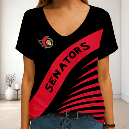 LIMITED EDITION - NEW CUSTOMIZED NHL29 OSN OTTAWA SENATORS V-NECK FEMALE SHIRT