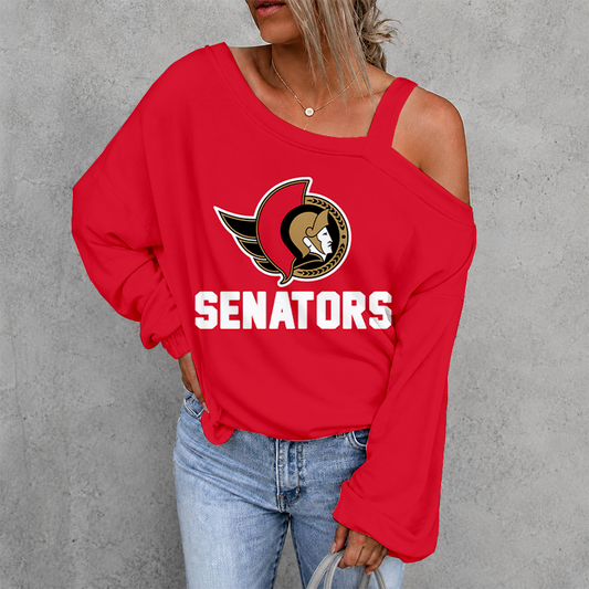 [SUPER SALE] NEW CUSTOMIZED NHL29 OSN OTTAWA SENATORS DROP SHOULDER SWEATSHIRT