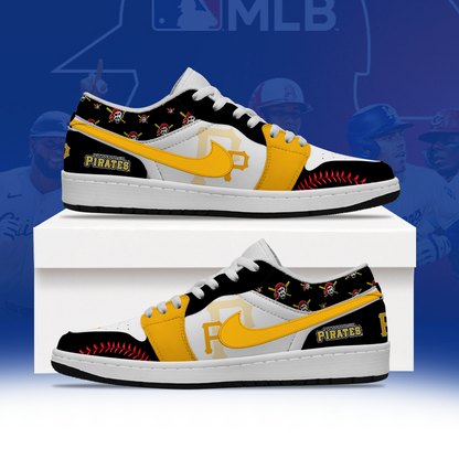LIMITED EDITION - NEW CUSTOMIZED MLB29 PHP PITTSBURGH PIRATES AIR JORDAN LOW SHOES