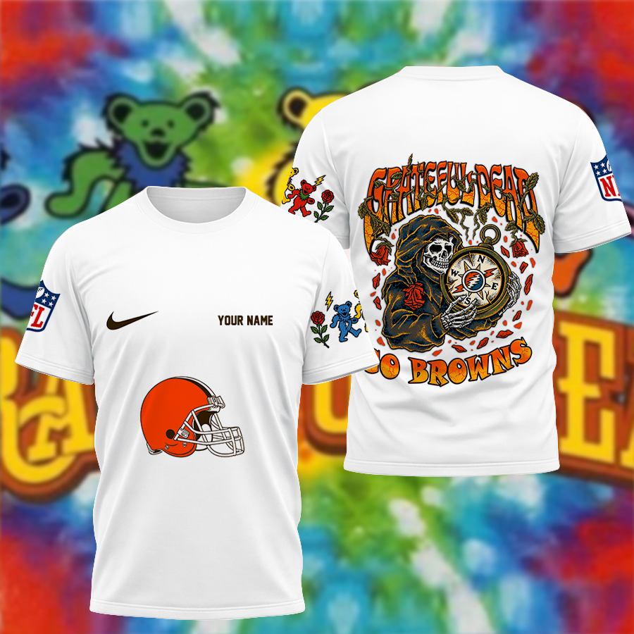 [SPECIAL OFFER] NEW CUSTOMIZED NFL29 CLB CLEVELAND BROWNS x GRATEFUL DEAD T-SHIRT, HOODIE, ZIP HOODIE