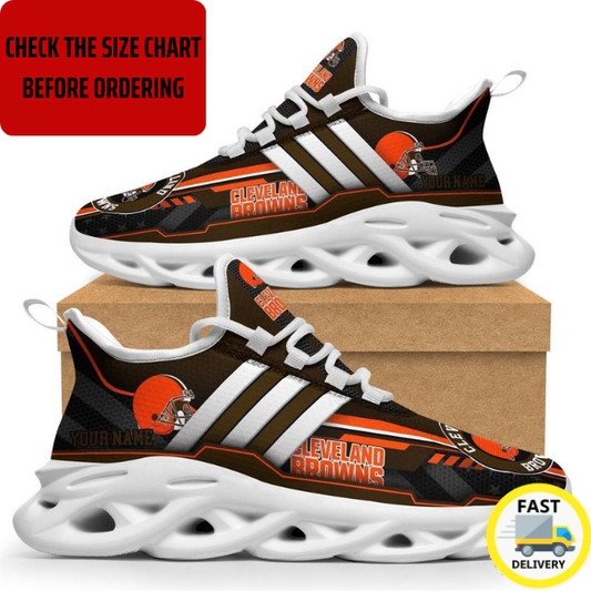 EXCLUSIVE EDITION - NEW CUSTOMIZED NFL29 CLB CLEVELAND BROWNS MAX SOUL SHOES