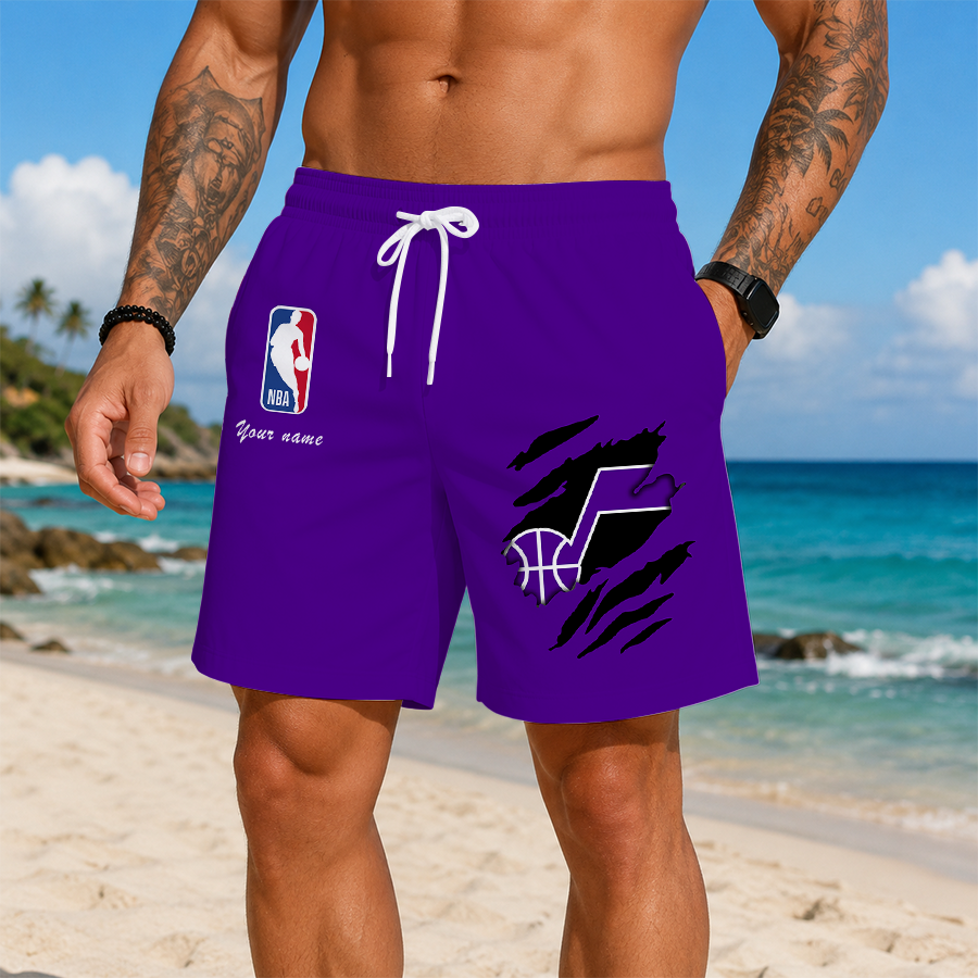 LIMITED EDITION - NEW CUSTOMIZED NBA29 UJZ UTAH JAZZ SHORT PANTS