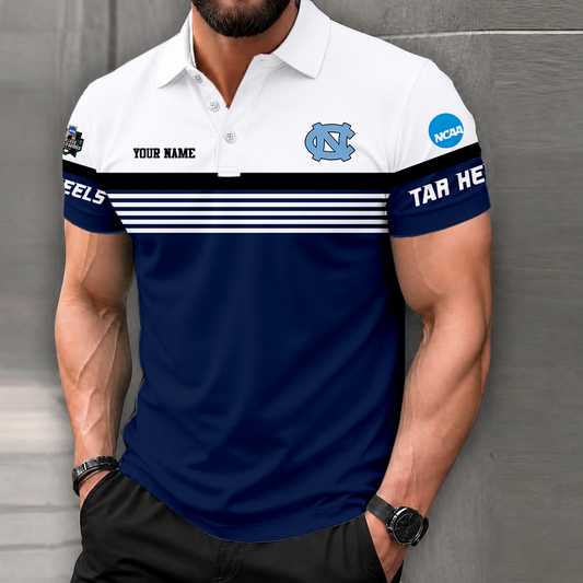 LIMITED EDITION - NEW CUSTOMIZED NCAA CWS29 NTH NORTH CAROLINA TAR HEELS POLO SHIRT