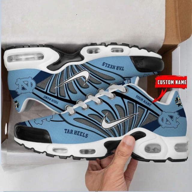 LIMITED EDITION - NEW CUSTOMIZED NCAA CWS29 NTH NORTH CAROLINA TAR HEELS UNISEX AIR MAX PLUS SNEAKERS