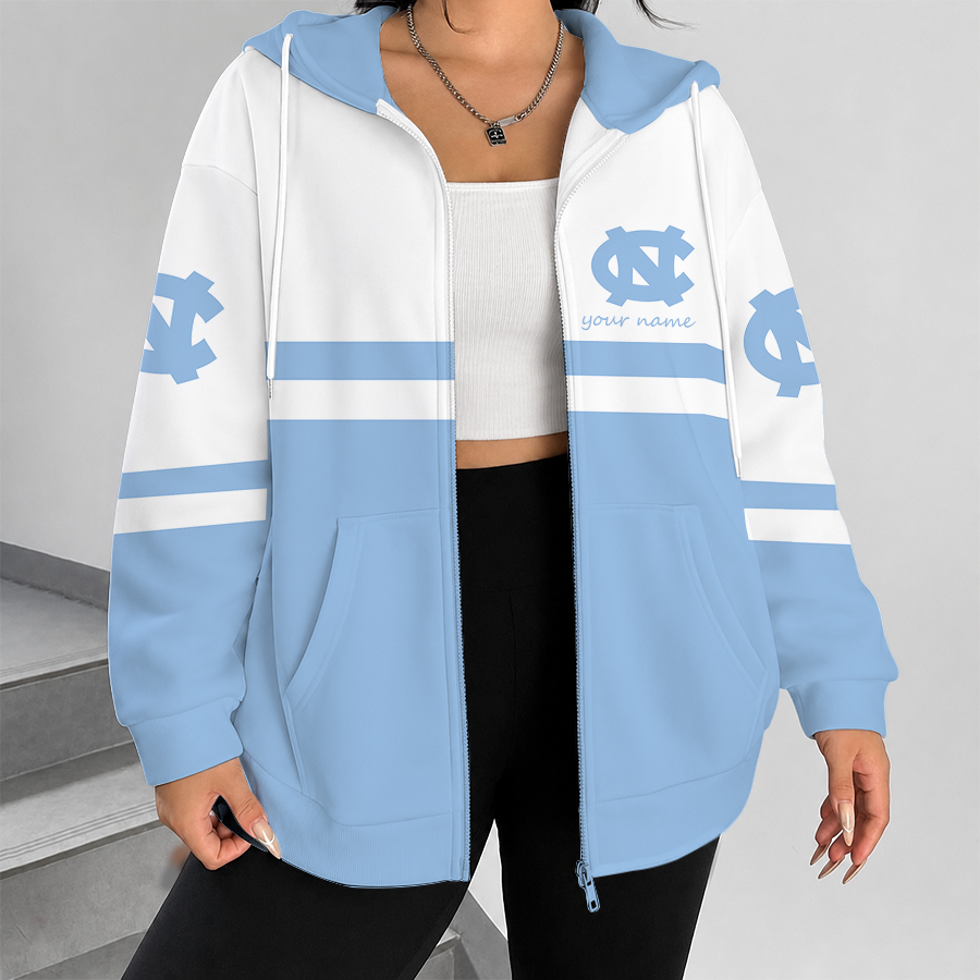 [FAN FAVORITE] NEW CUSTOMIZED NCAA CWS29 NTH NORTH CAROLINA TAR HEELS ZIP HOODIE