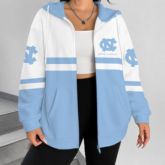 [FAN FAVORITE] NEW CUSTOMIZED NCAA CWS29 NTH NORTH CAROLINA TAR HEELS ZIP HOODIE