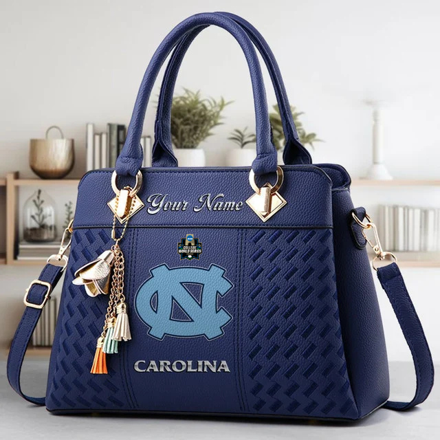 LIMITED EDITION - NEW CUSTOMIZED NCAA CWS29 NTH NORTH CAROLINA TAR HEELS ZIP HANDBAG MULTICOLOR