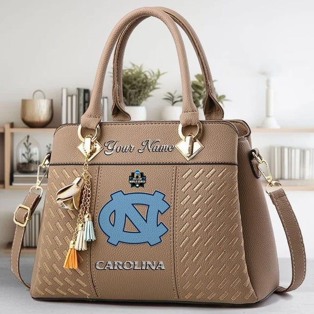 LIMITED EDITION - NEW CUSTOMIZED NCAA CWS29 NTH NORTH CAROLINA TAR HEELS ZIP HANDBAG MULTICOLOR