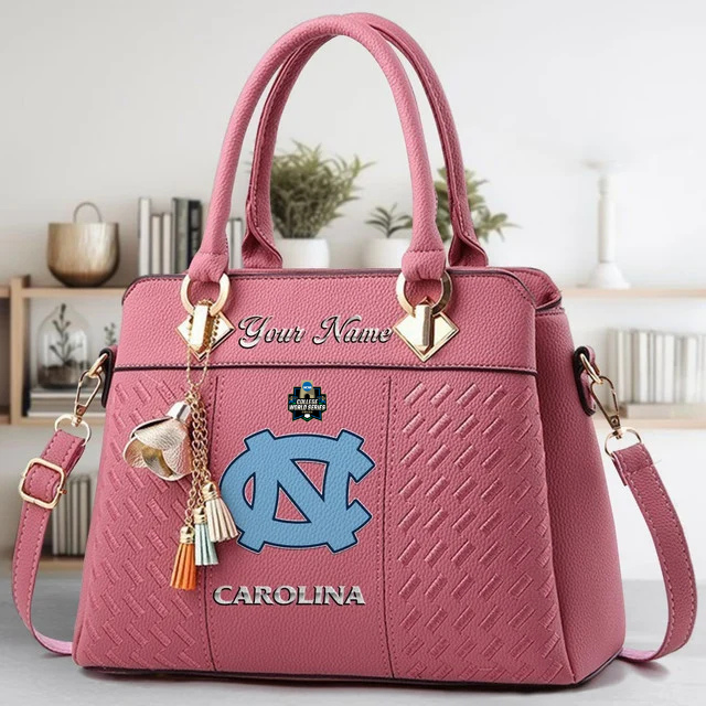 LIMITED EDITION - NEW CUSTOMIZED NCAA CWS29 NTH NORTH CAROLINA TAR HEELS ZIP HANDBAG MULTICOLOR