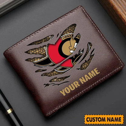 LIMITED EDITION - NEW CUSTOMIZED NHL29 OSN OTTAWA SENATORS LEATHER WALLET