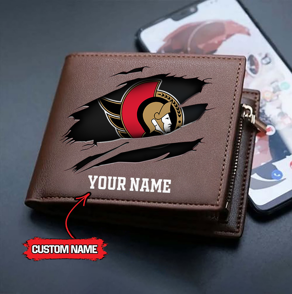 LIMITED EDITION - NEW CUSTOMIZED NHL29 OSN OTTAWA SENATORS LEATHER WALLET
