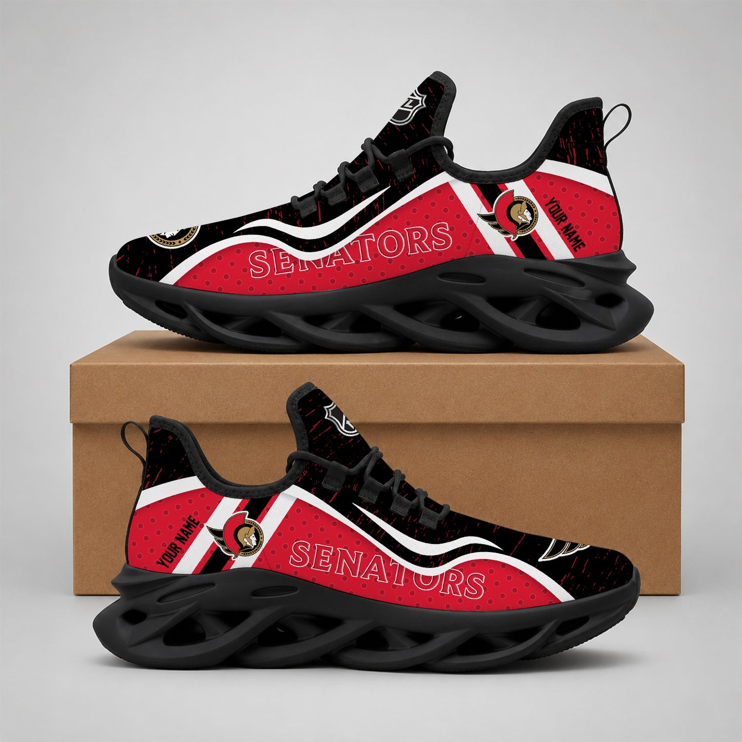 VIRAL EDITION - NEW CUSTOMIZED NHL29 OSN OTTAWA SENATORS CLUNKY SNEAKERS