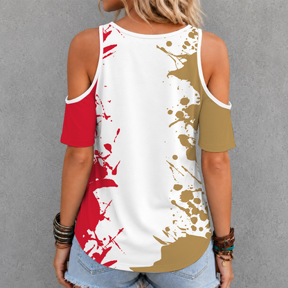 [SUPER SALE] NEW CUSTOMIZED NHL29 OSN OTTAWA SENATORS CRISS CROSS V-NECK TOP