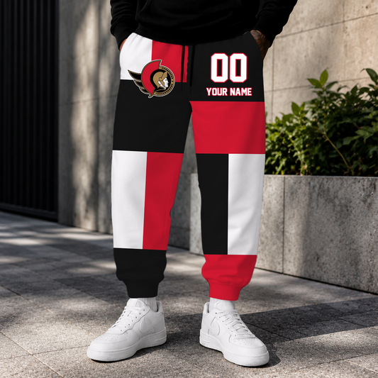 LIMITED EDITION - NEW CUSTOMIZED NHL29 OSN OTTAWA SENATORS SWEATPANTS