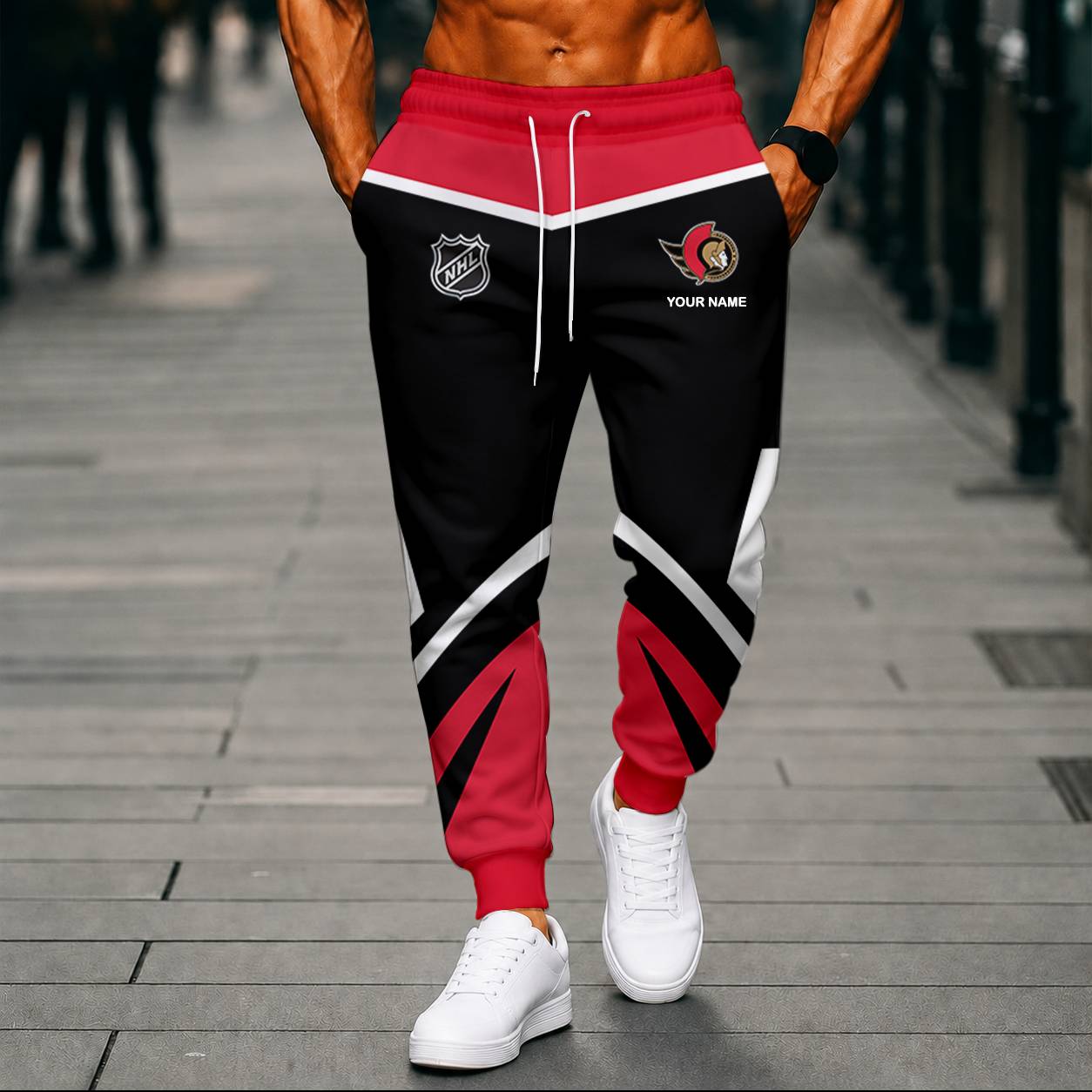 LIMITED EDITION - NEW CUSTOMIZED NHL29 OSN OTTAWA SENATORS UNISEX LONG PANTS