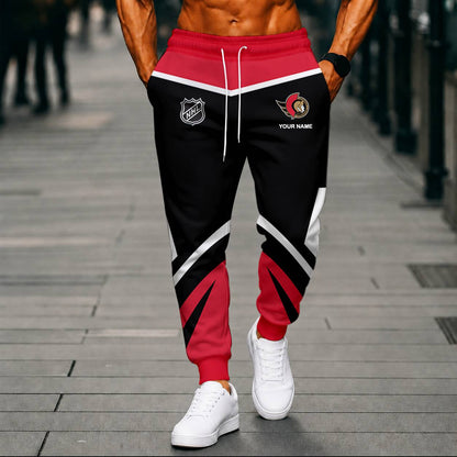LIMITED EDITION - NEW CUSTOMIZED NHL29 OSN OTTAWA SENATORS UNISEX LONG PANTS