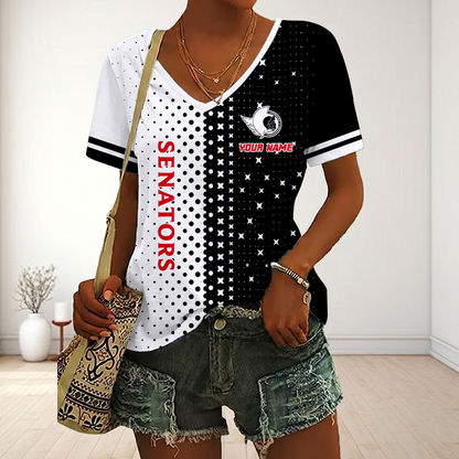 LIMITED EDITION - NEW CUSTOMIZED NHL29 OSN OTTAWA SENATORS V-NECK FEMALE SHIRT