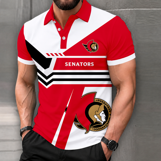 LIMITED EDITION - NEW CUSTOMIZED NHL29 OSN OTTAWA SENATORS POLO SHIRT, ZIP POLO SHIRT & T-SHIRTS