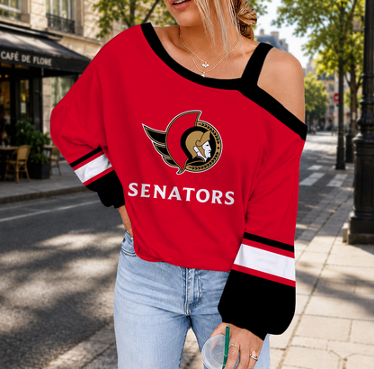 EXCLUSIVE EDITION - NEW CUSTOMIZED NHL29 OSN OTTAWA SENATORS DROP SHOULDER SWEATSHIRT