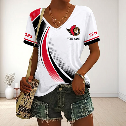 LIMITED EDITION - NEW CUSTOMIZED NHL29 OSN OTTAWA SENATORS V-NECK FEMALE SHIRT