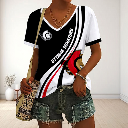 LIMITED EDITION - NEW CUSTOMIZED NHL29 OSN OTTAWA SENATORS V-NECK FEMALE SHIRT