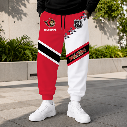 LIMITED EDITION - NEW CUSTOMIZED NHL29 OSN OTTAWA SENATORS SWEATPANTS