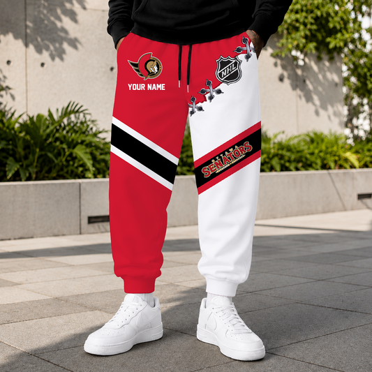 LIMITED EDITION - NEW CUSTOMIZED NHL29 OSN OTTAWA SENATORS SWEATPANTS
