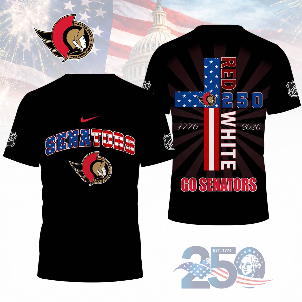 LIMITED EDITION - NEW CUSTOMIZED NHL29 OSN OTTAWA SENATORS T-SHIRT, POLO SHIRT, ZIP POLO SHIRT, SWEATSHIRT, HOODIE & ZIP HOODIE