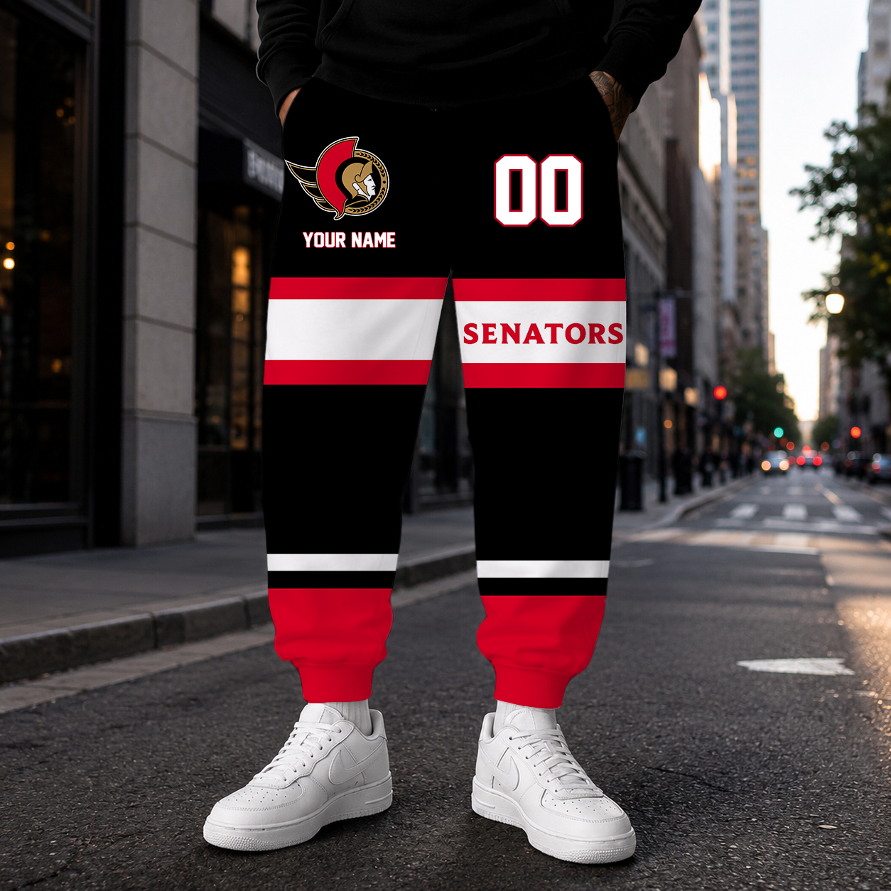 VIRAL EDITION - NEW CUSTOMIZED NHL29 OSN OTTAWA SENATORS SWEATPANTS