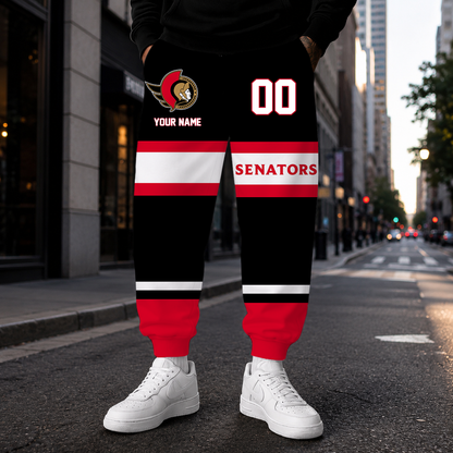 VIRAL EDITION - NEW CUSTOMIZED NHL29 OSN OTTAWA SENATORS SWEATPANTS