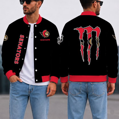 EXCLUSIVE EDITION - NEW CUSTOMIZED NHL29 OSN OTTAWA SENATORS SATIN VARSITY JACKET & BASEBALL JACKET