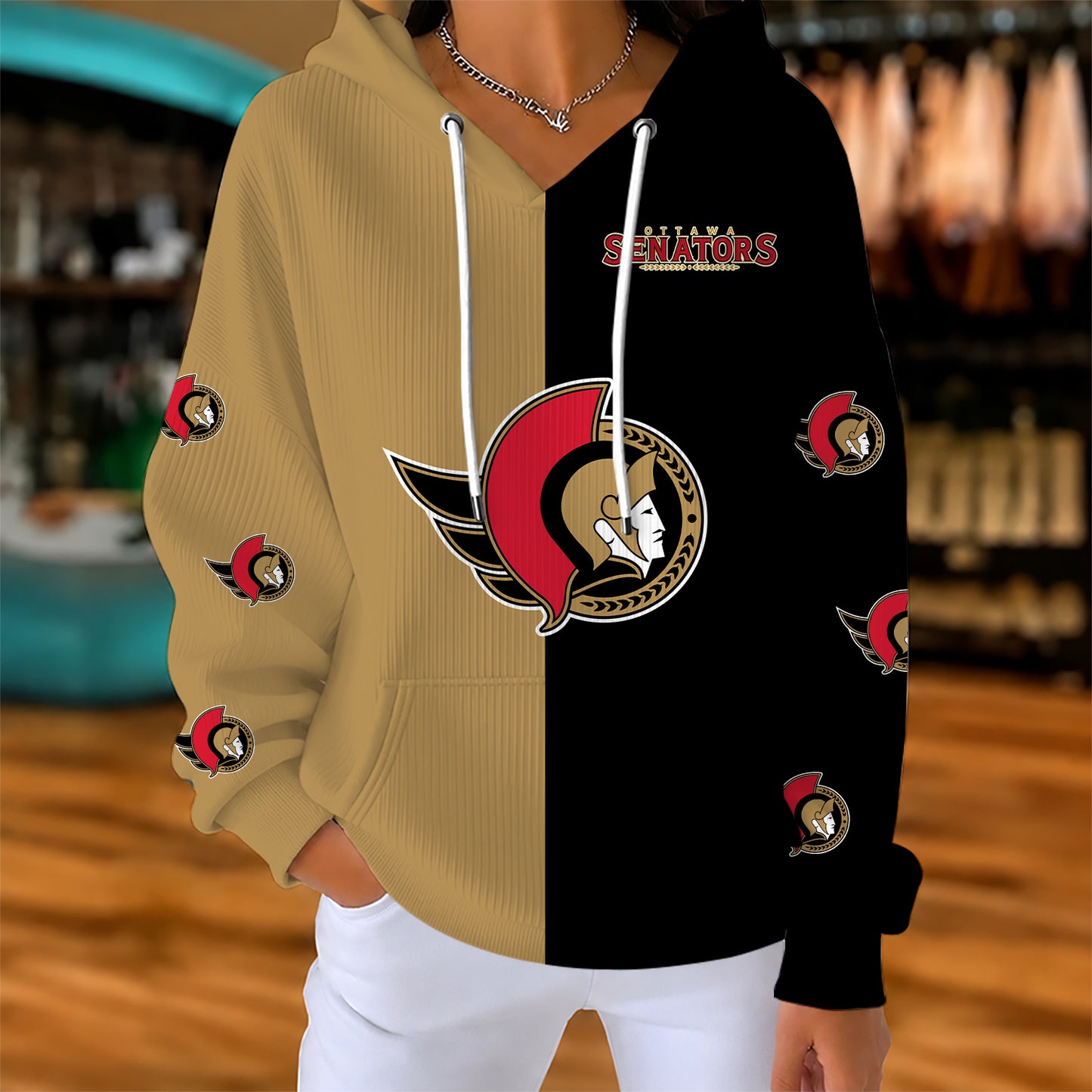 [SUPER SALE] NEW CUSTOMIZED NHL29 OSN OTTAWA SENATORS RIBBED HOODIE & SWEATSHIRT