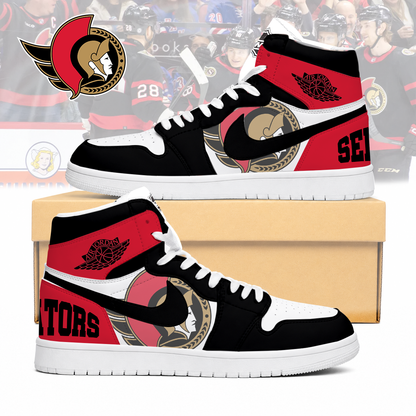 LIMITED EDITION - NEW CUSTOMIZED NHL29 OT SENATORS AIR JORDAN SNEAKERS