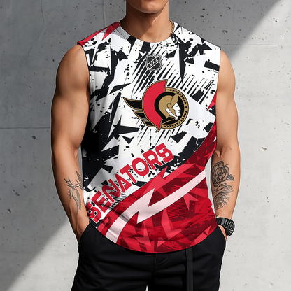 LIMITED EDITION - NEW CUSTOMIZED NHL29 OSN OTTAWA SENATORS TANK TOP & GYM SHIRT