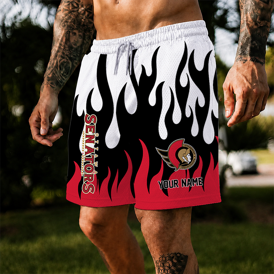 [SUPER SALE] NEW CUSTOMIZED NHL29 OSN OTTAWA SENATORS SHORT PANTS