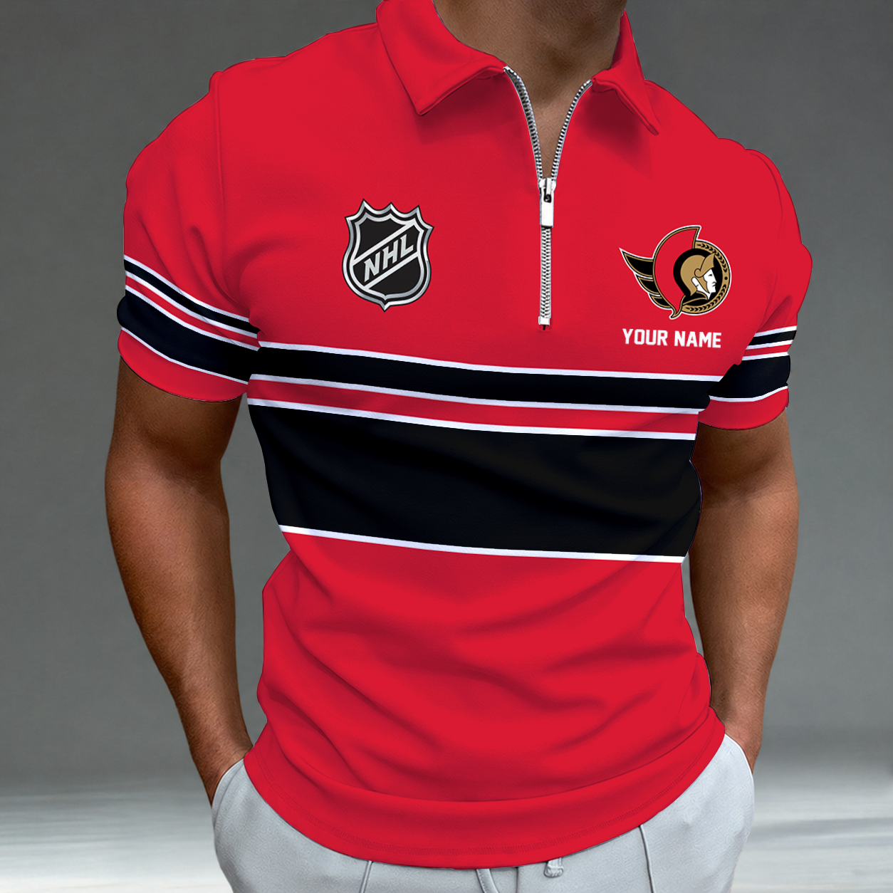 [SUPER SALE] NEW CUSTOMIZED NHL29 OSN OTTAWA SENATORS POLO SHIRT