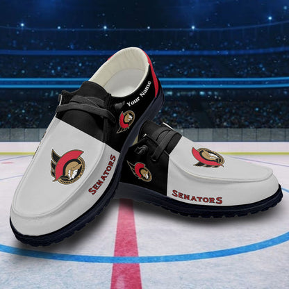 LIMITED EDITION - NEW CUSTOMIZED NHL29 OSN OTTAWA SENATORS PREMIUM LOAFER SHOES