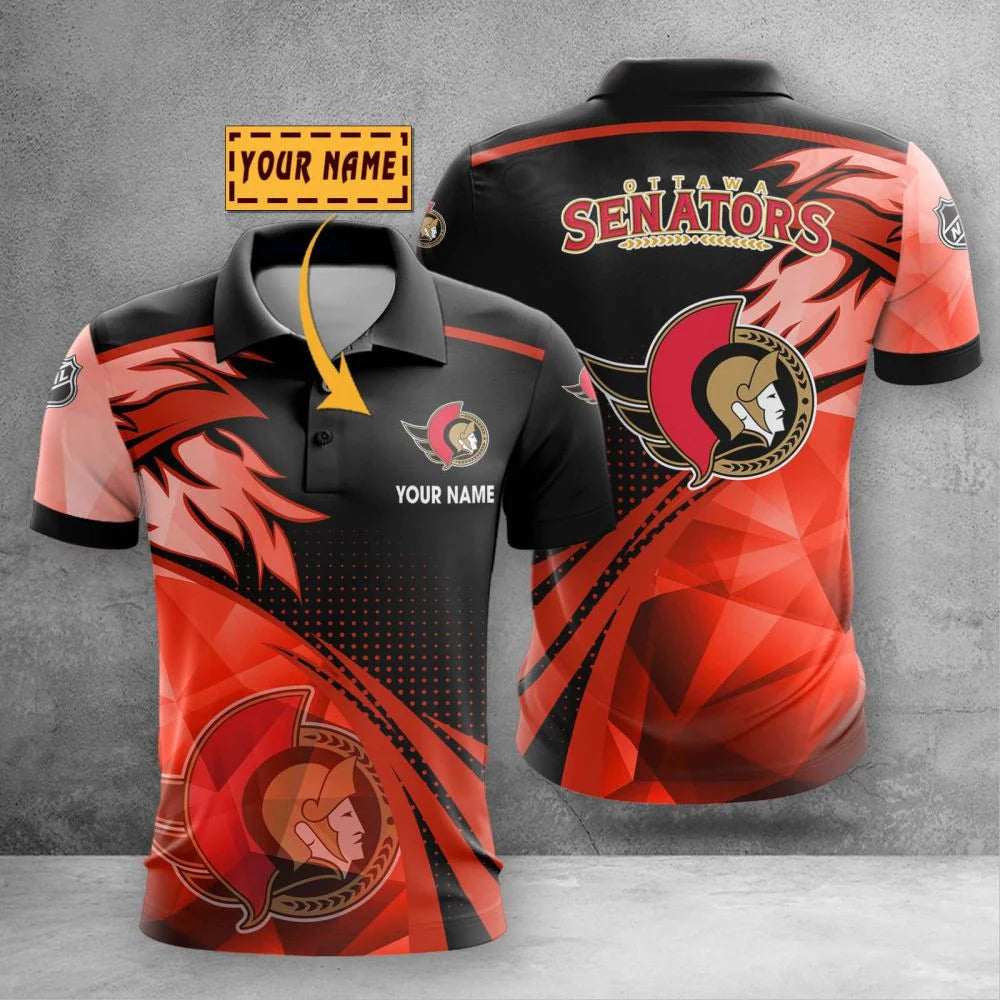 LIMITED EDITION - NEW CUSTOMIZED NHL29 OSN OTTAWA SENATORS POLO SHIRT, ZIP POLO SHIRT & T-SHIRTS